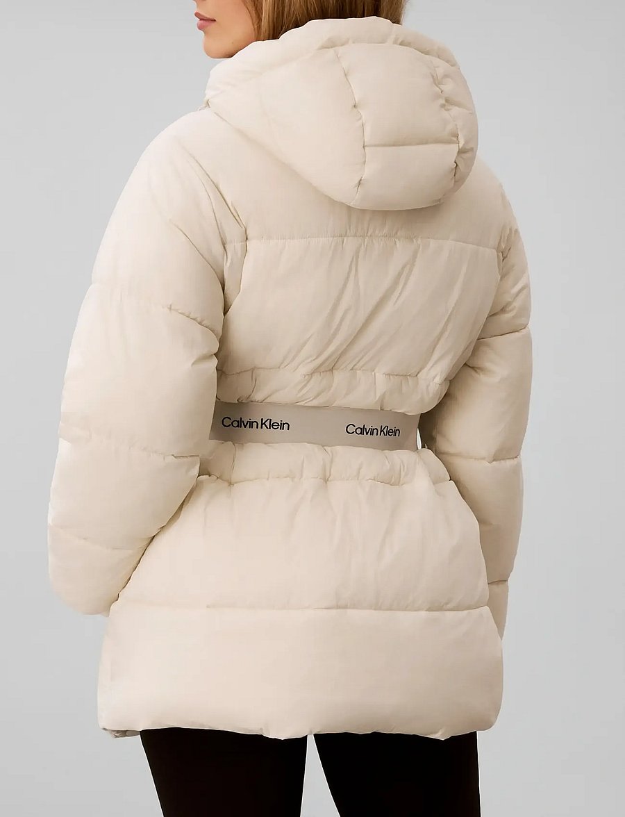 Calvin Klein Jeans - BELTED MIDWEIGHT PUFFER - winterjacken - chalk - 2