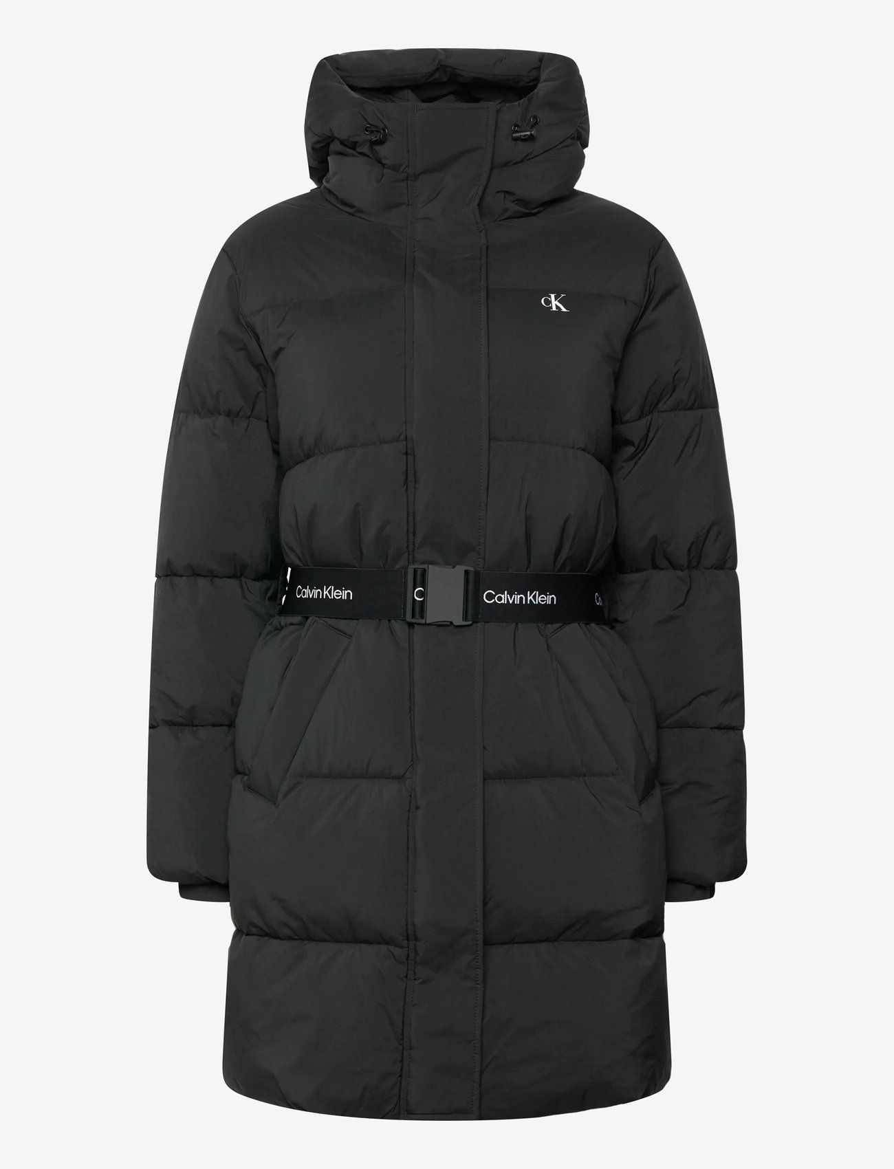 Calvin Klein Jeans - BELTED MIDWEIGHT LONG PUFFER - dunjackor - black - 1