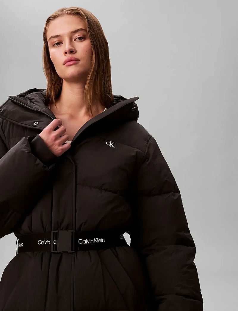 Calvin Klein Jeans - BELTED MIDWEIGHT LONG PUFFER - dunjakker - black - 4