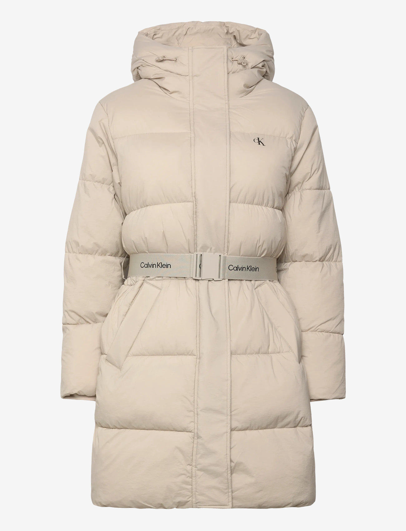 Calvin Klein Jeans - BELTED MIDWEIGHT LONG PUFFER - daunenjacken - island fossil - 1