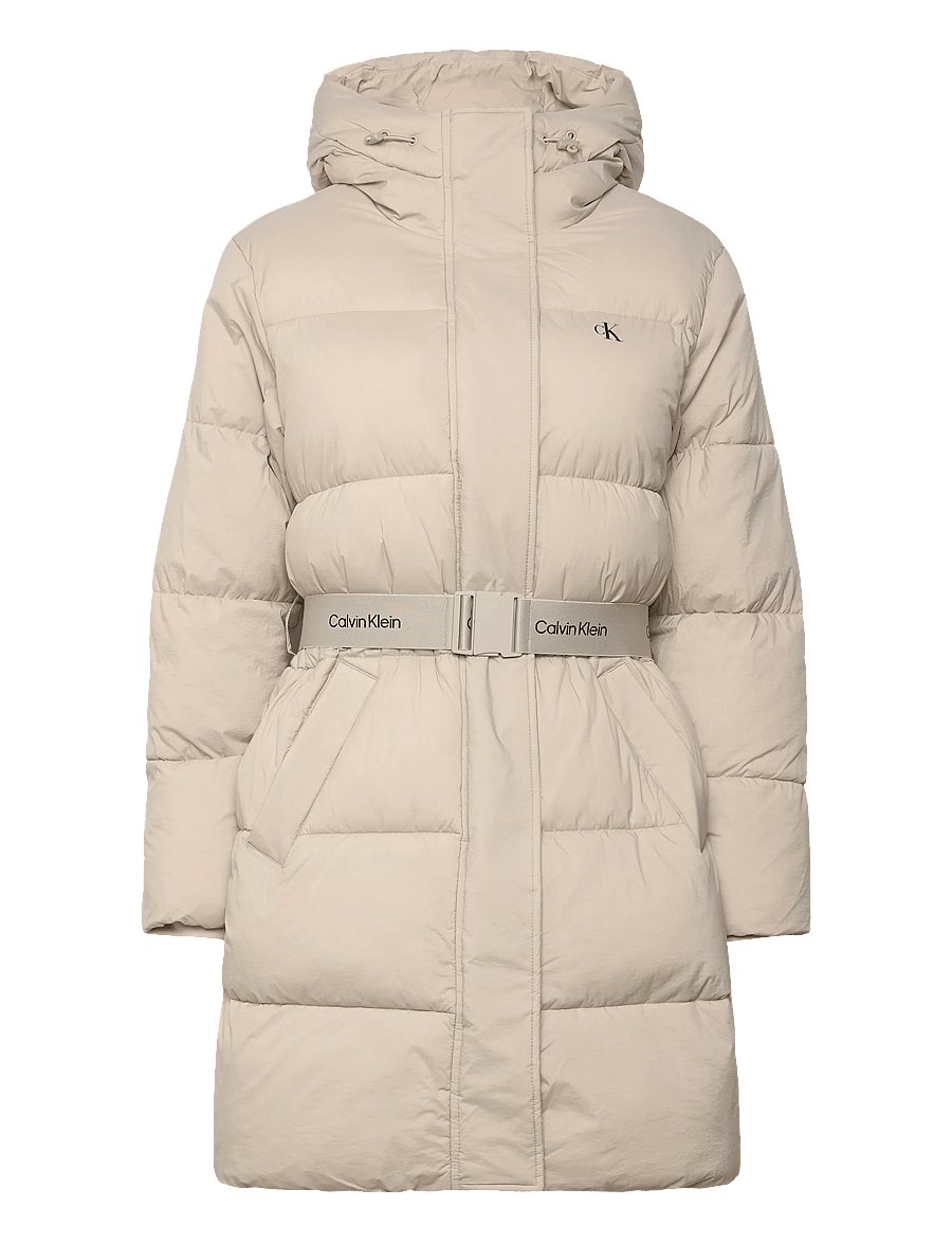 Calvin Klein Jeans - BELTED MIDWEIGHT LONG PUFFER - winterjacken - island fossil - 1