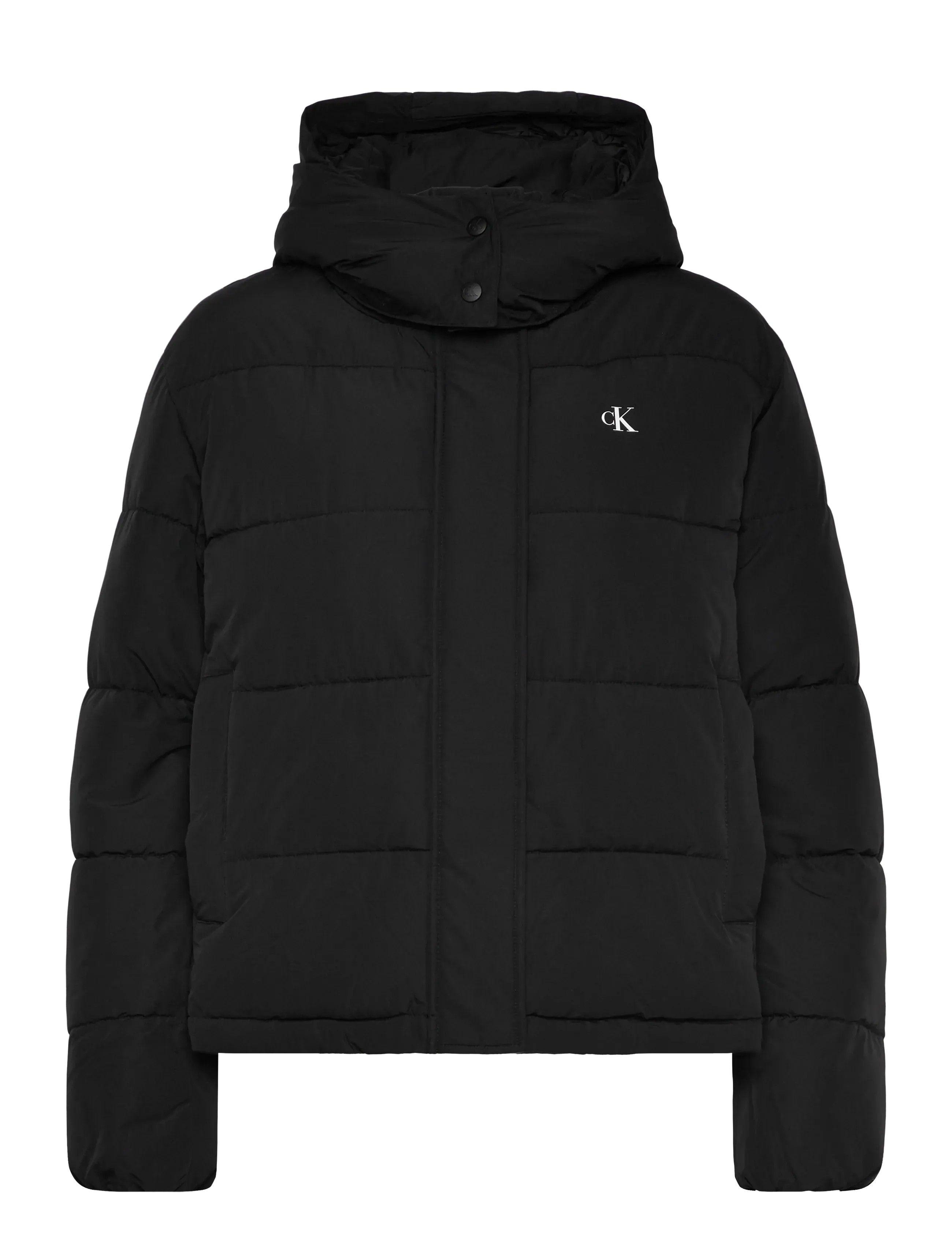 Calvin Klein Jeans MATTE MONOLOGO MW SHORT PUFFER - Calvin Klein - BLACK / black
