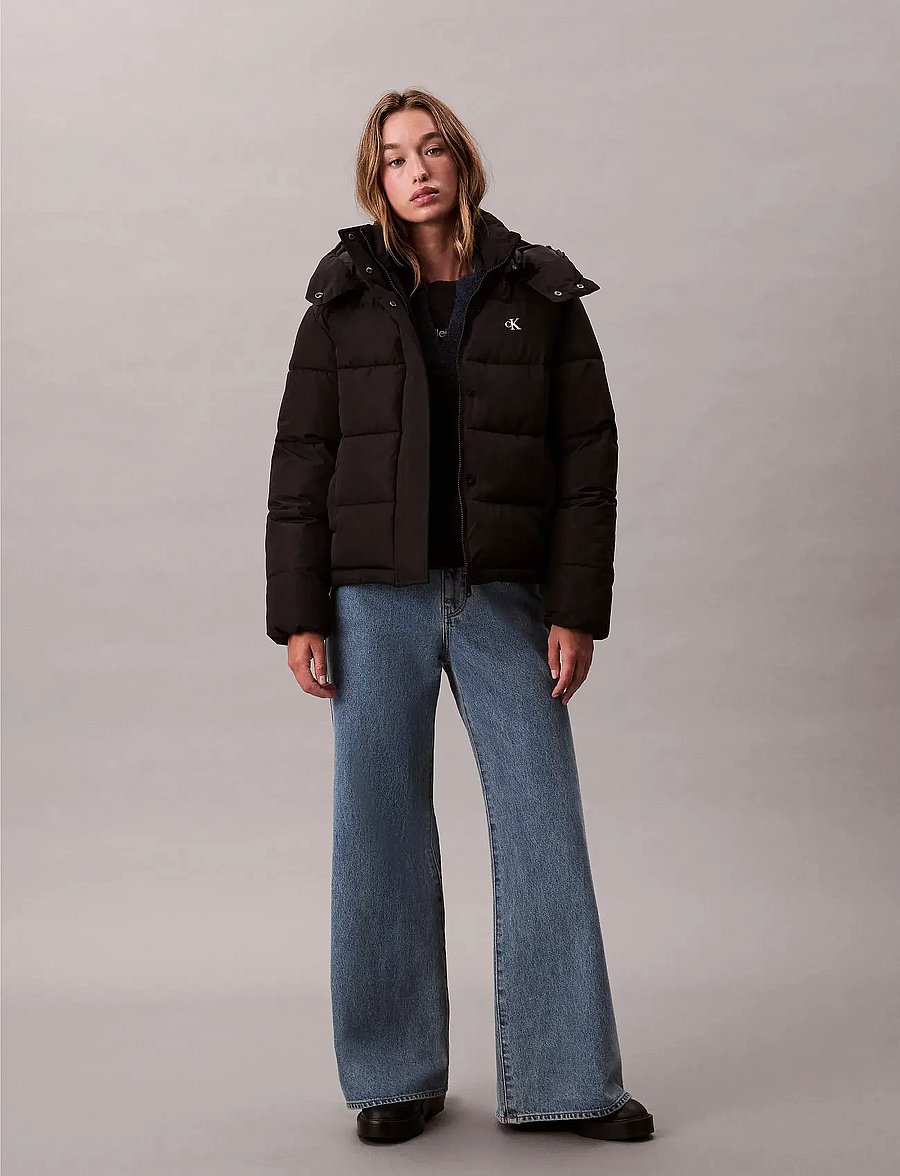 Calvin Klein Jeans - MATTE MONOLOGO MW SHORT PUFFER - winterjacken - black - 3