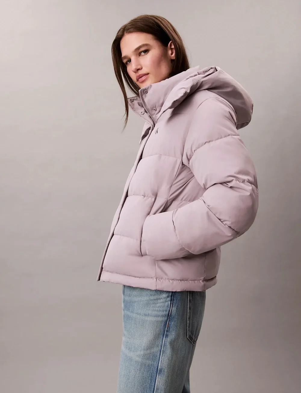 Calvin Klein Jeans - MATTE MONOLOGO MW SHORT PUFFER - daunenjacken - gull gray - 3