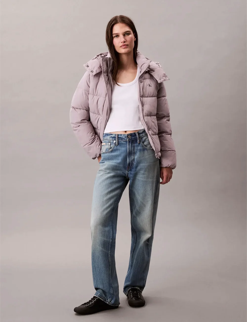 Calvin Klein Jeans - MATTE MONOLOGO MW SHORT PUFFER - daunenjacken - gull gray - 5