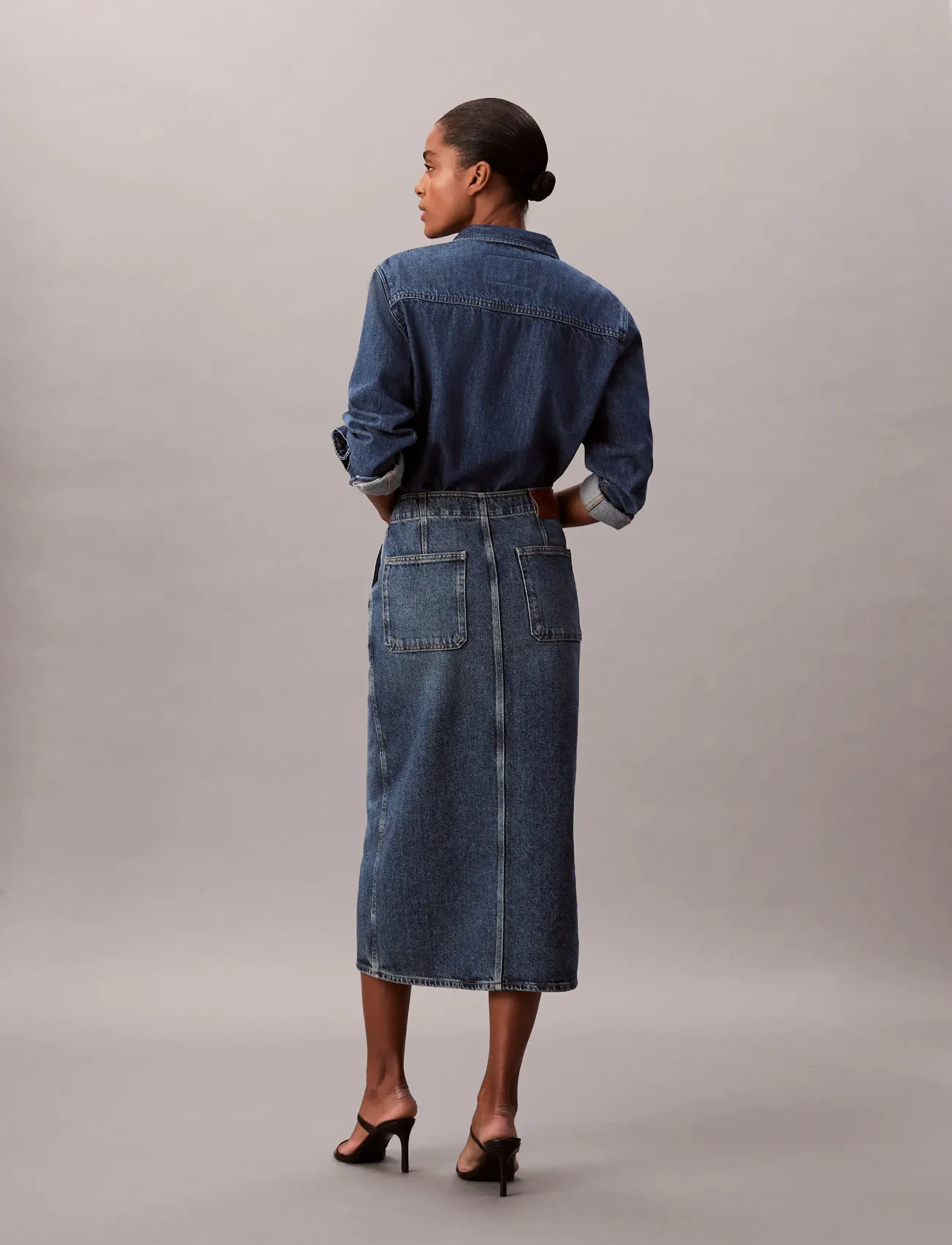 Calvin Klein Jeans - DENIM CARPENTER SKIRT TINTED ORC - denimnederdele - tinted orchard - 2