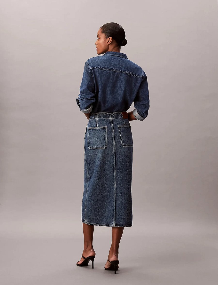 Calvin Klein Jeans - DENIM CARPENTER SKIRT TINTED ORC - denim skirts - tinted orchard - 2