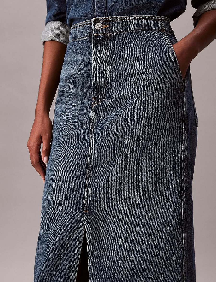 Calvin Klein Jeans - DENIM CARPENTER SKIRT TINTED ORC - denim skirts - tinted orchard - 4