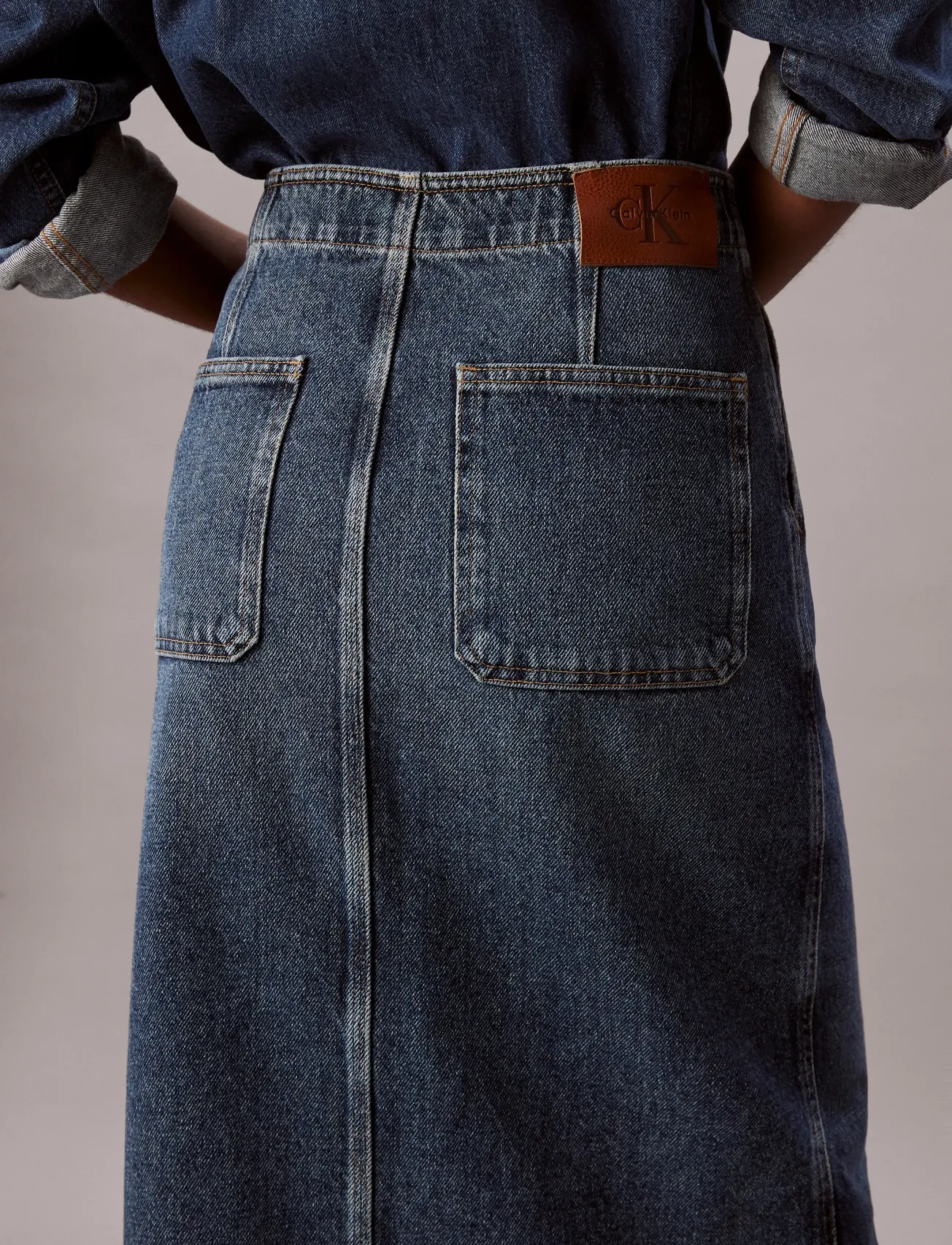 Calvin Klein Jeans - DENIM CARPENTER SKIRT TINTED ORC - denimnederdele - tinted orchard - 5