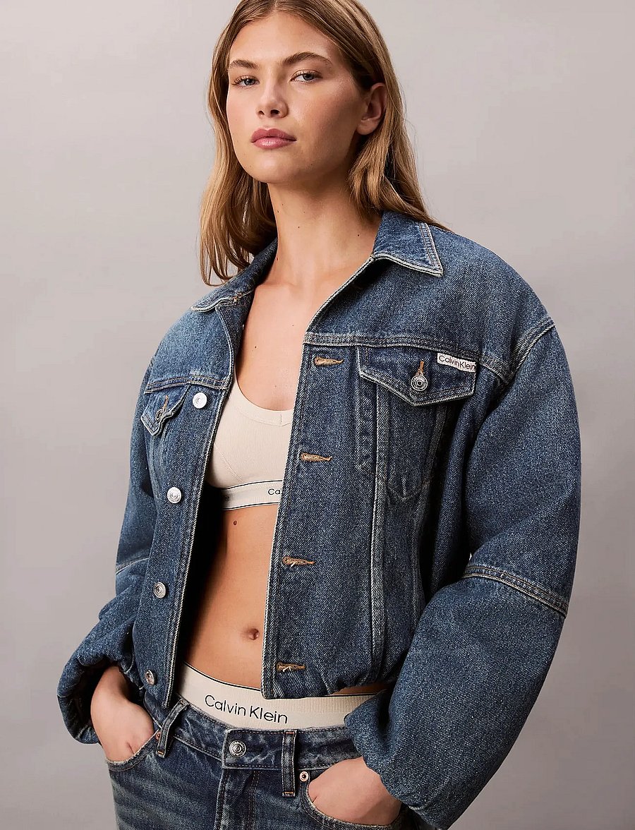 Calvin Klein Jeans - DENIM BUBBLE JACKET TINTED ORCHA - overshirts - tinted orchard - 0