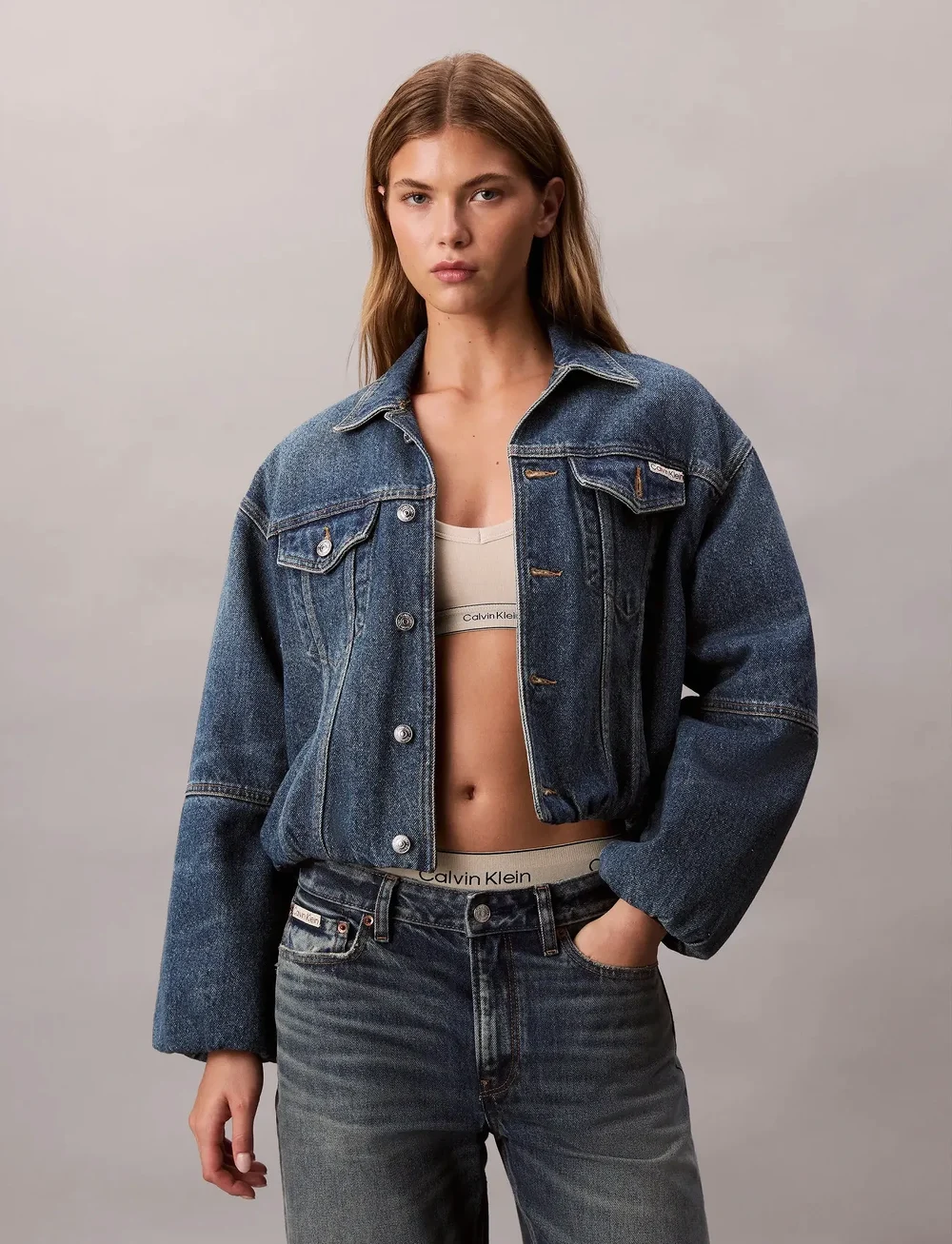 Calvin Klein Jeans - DENIM BUBBLE JACKET TINTED ORCHA - overshirts - tinted orchard - 5