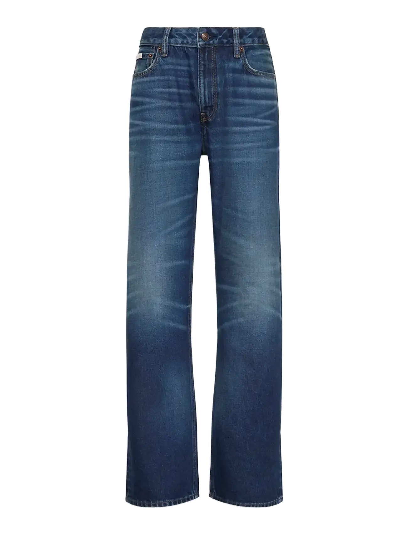 CALVIN KLEIN JEANS Signature 90S Straight Dunkel Cres Blau - LG/32 - Damen