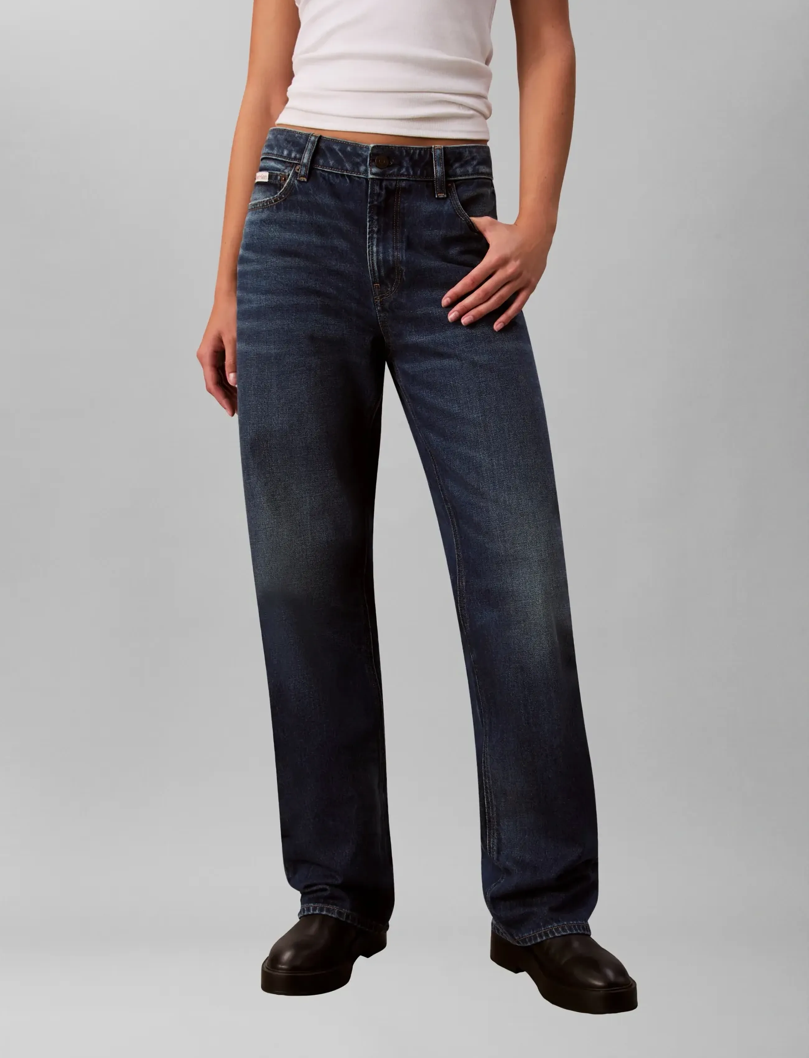 Calvin Klein Jeans SIGNATURE 90s STRAIGHT DARK CRES - Uus - DARK CRESCENT / blue