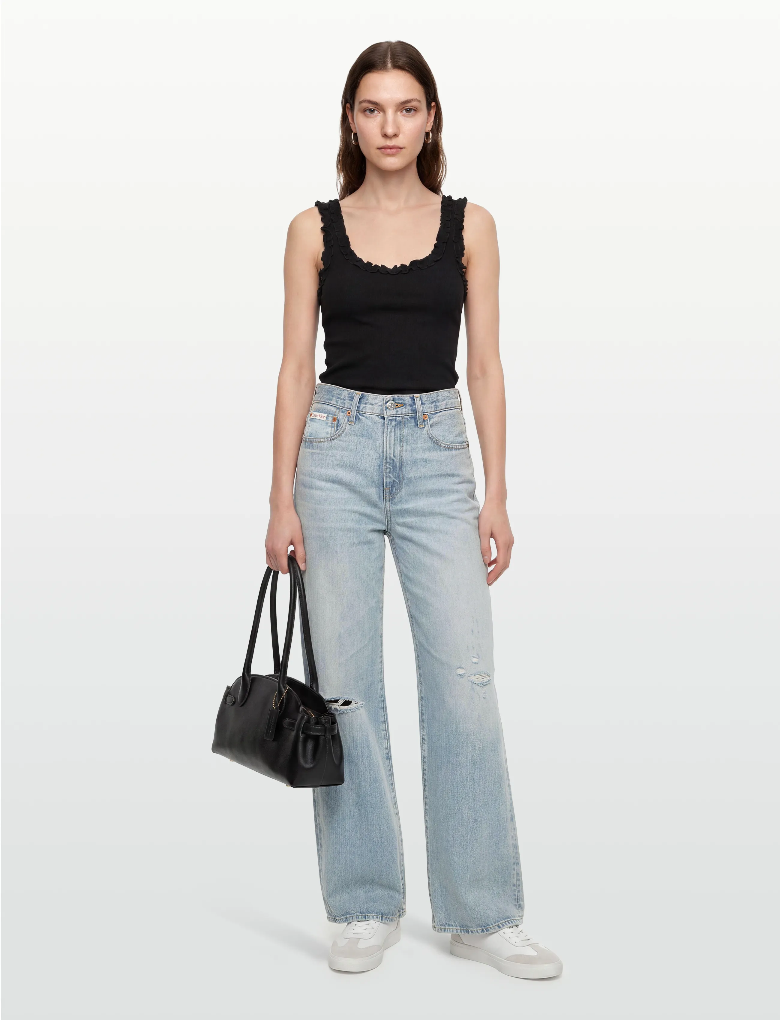 Calvin Klein Jeans THE WIDE LEG WATERWAY - Hosen mit weitem Bein - WATERWAY / blue