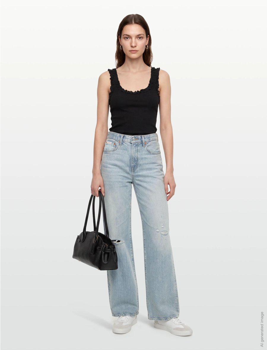 Calvin Klein Jeans - THE WIDE LEG WATERWAY - laia säärega teksad - waterway - 0
