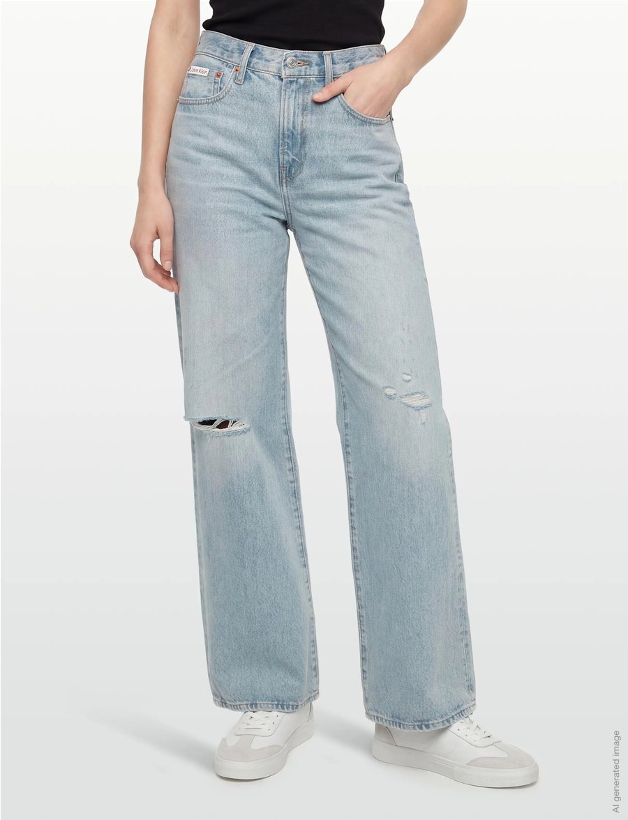 Calvin Klein Jeans - THE WIDE LEG WATERWAY - laia säärega teksad - waterway - 3