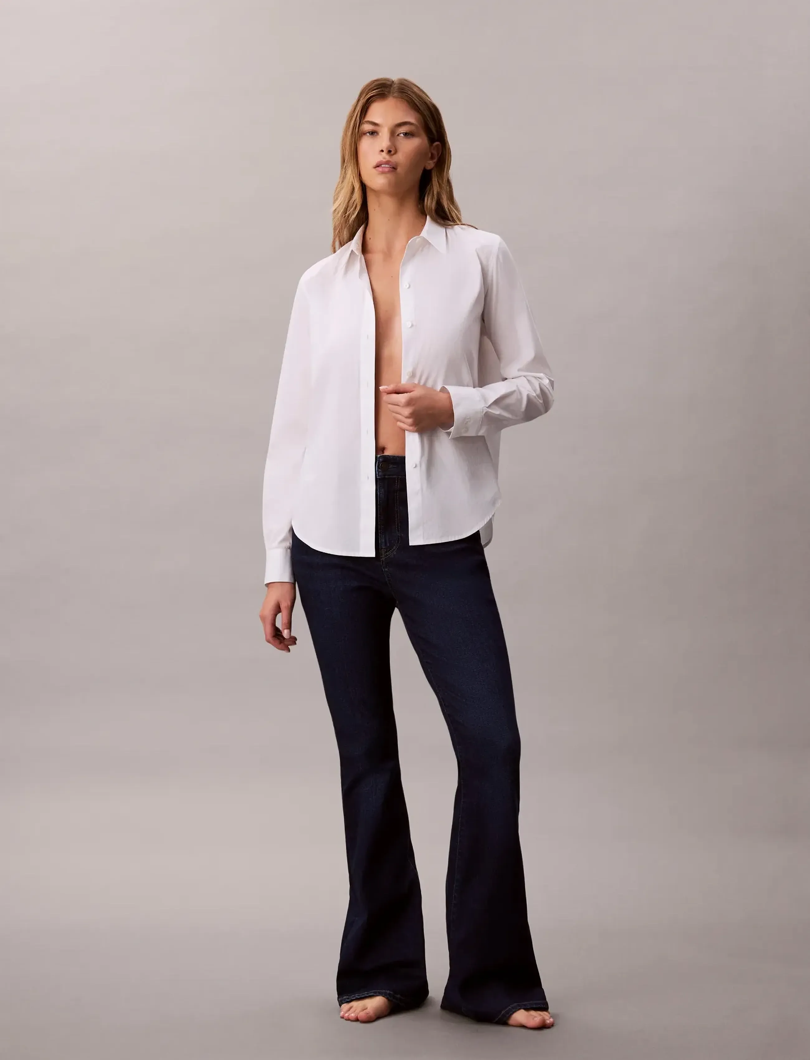 Calvin Klein Jeans HIGH RISE FLARE BLUE ORBIT - Flared jeans - BLUE ORBIT / blue