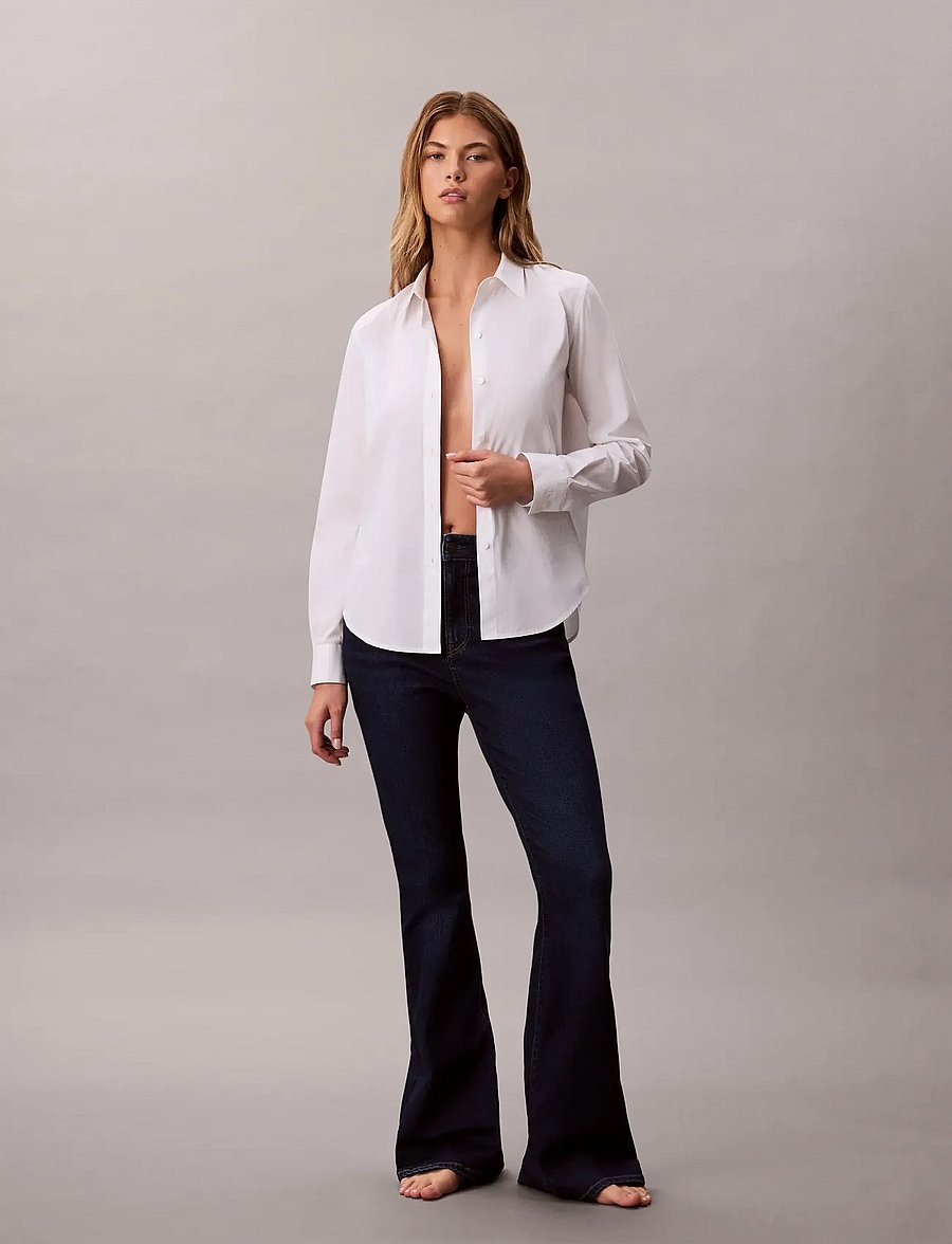 Calvin Klein Jeans - HIGH RISE FLARE BLUE ORBIT - alt eriti laia säärega teksad - blue orbit - 0