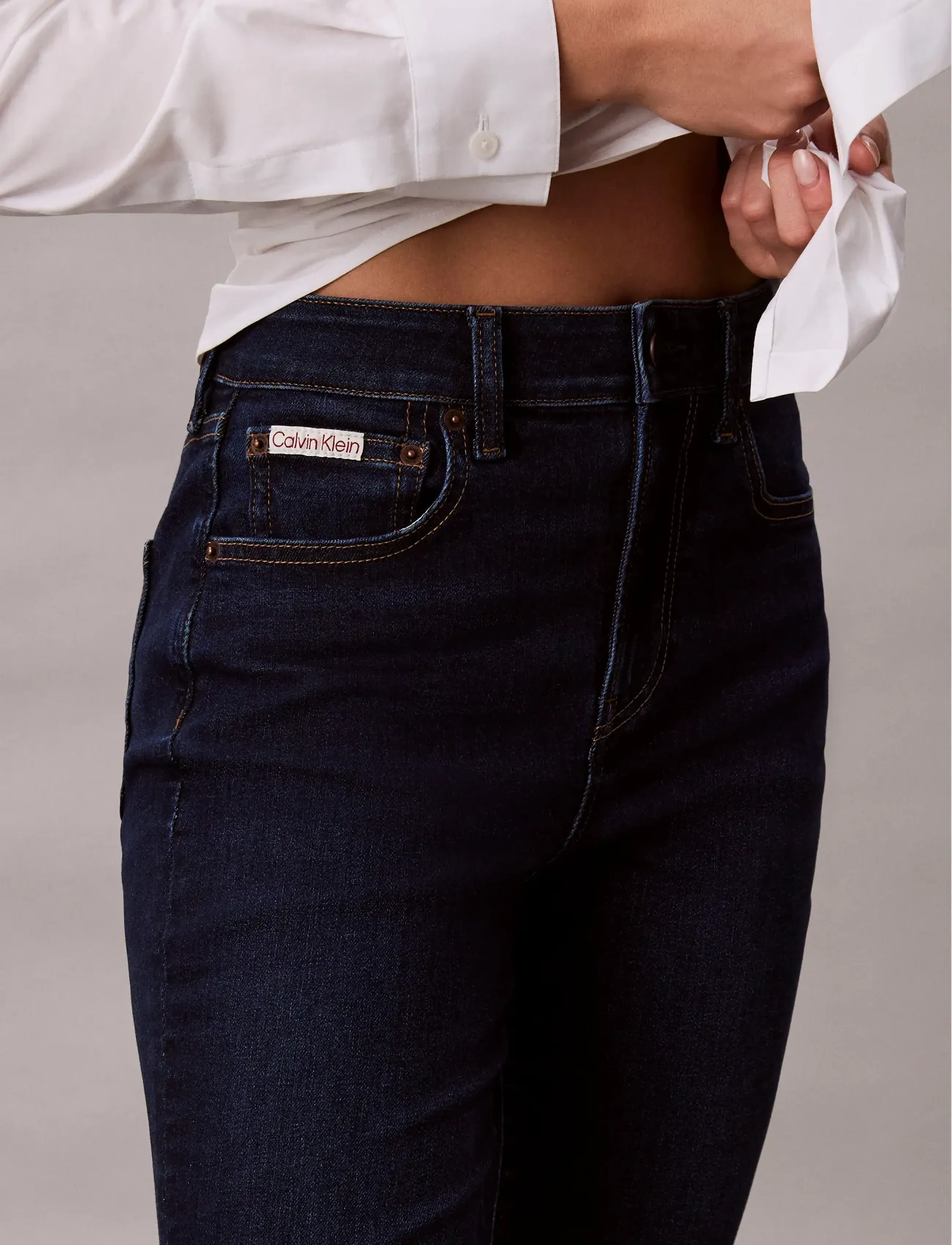 Calvin Klein Jeans - HIGH RISE FLARE BLUE ORBIT - alt eriti laia säärega teksad - blue orbit - 3