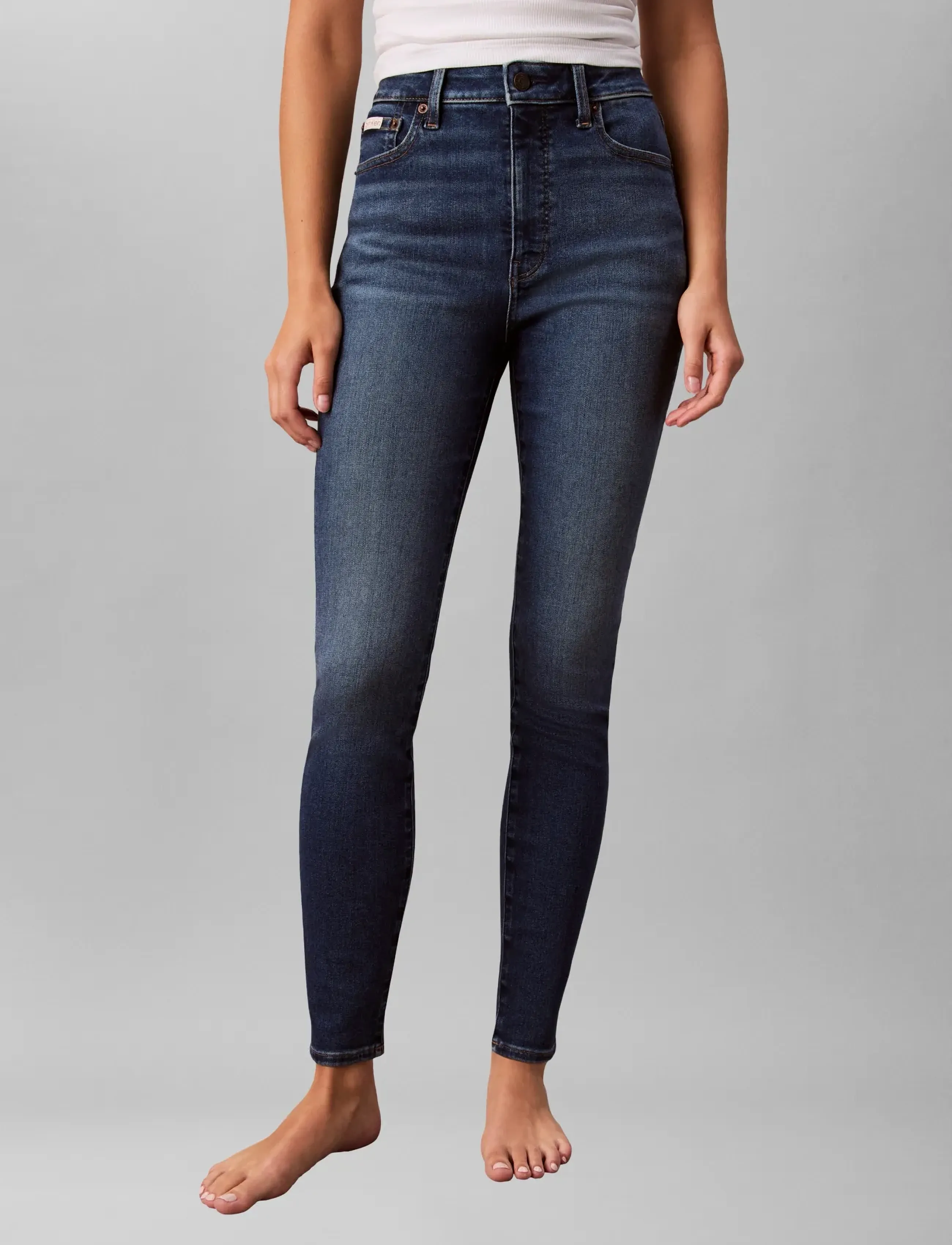 Calvin Klein Jeans HIGH RISE SKINNY MIDTOWN BLUE - Nyheter - MIDTOWN BLUE / blue