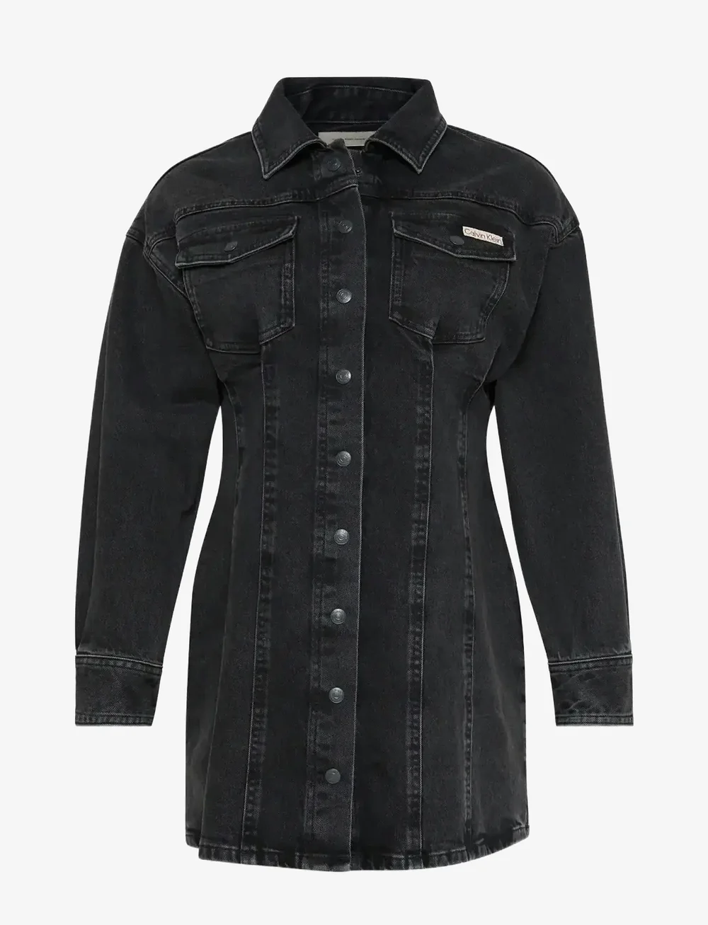Calvin Klein Jeans - LS DENIM MINI DRESS CK ESSENTIAL - denim dresses - ck essential black - 0