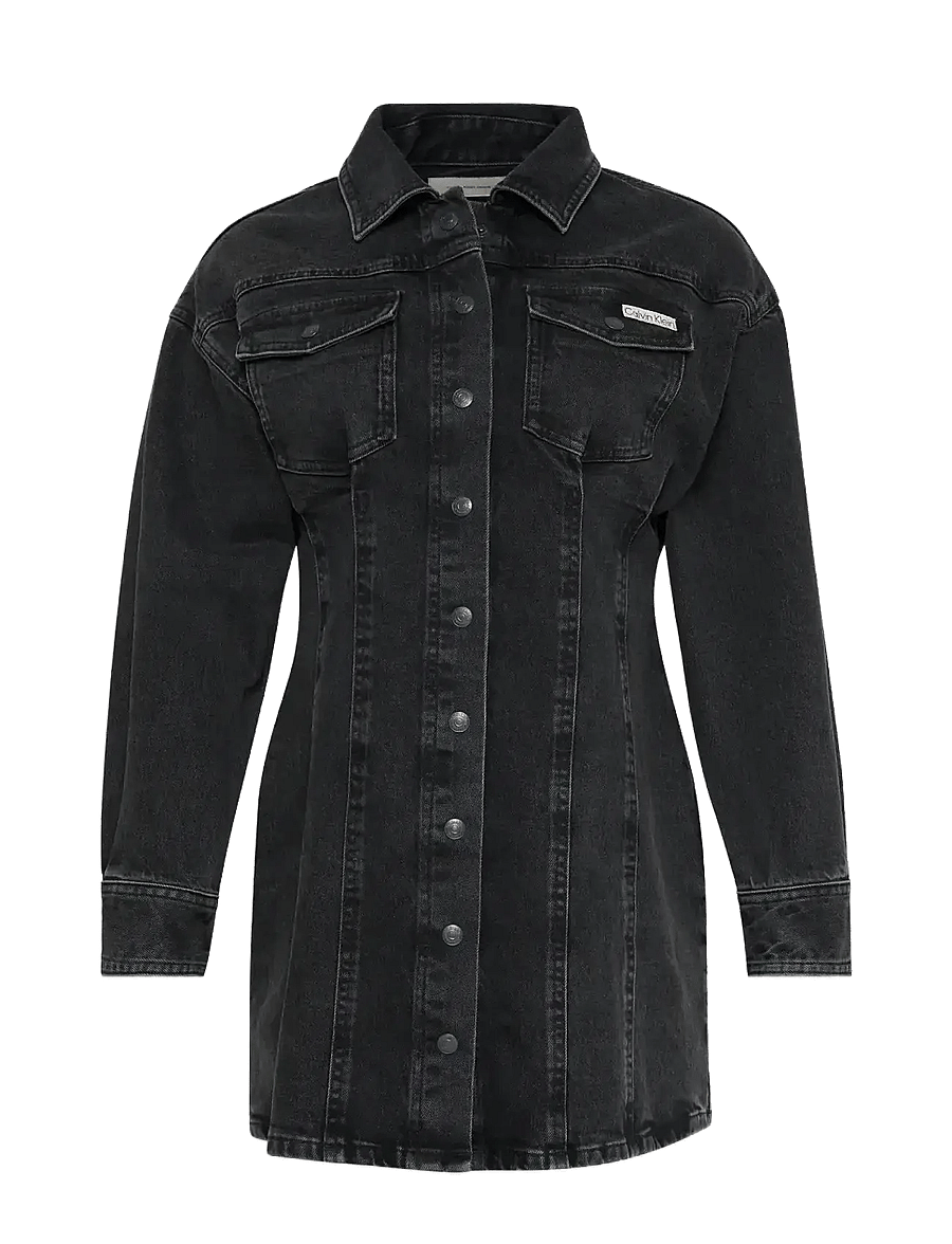 Calvin Klein Jeans - LS DENIM MINI DRESS CK ESSENTIAL - jeanskleider - ck essential black - 0