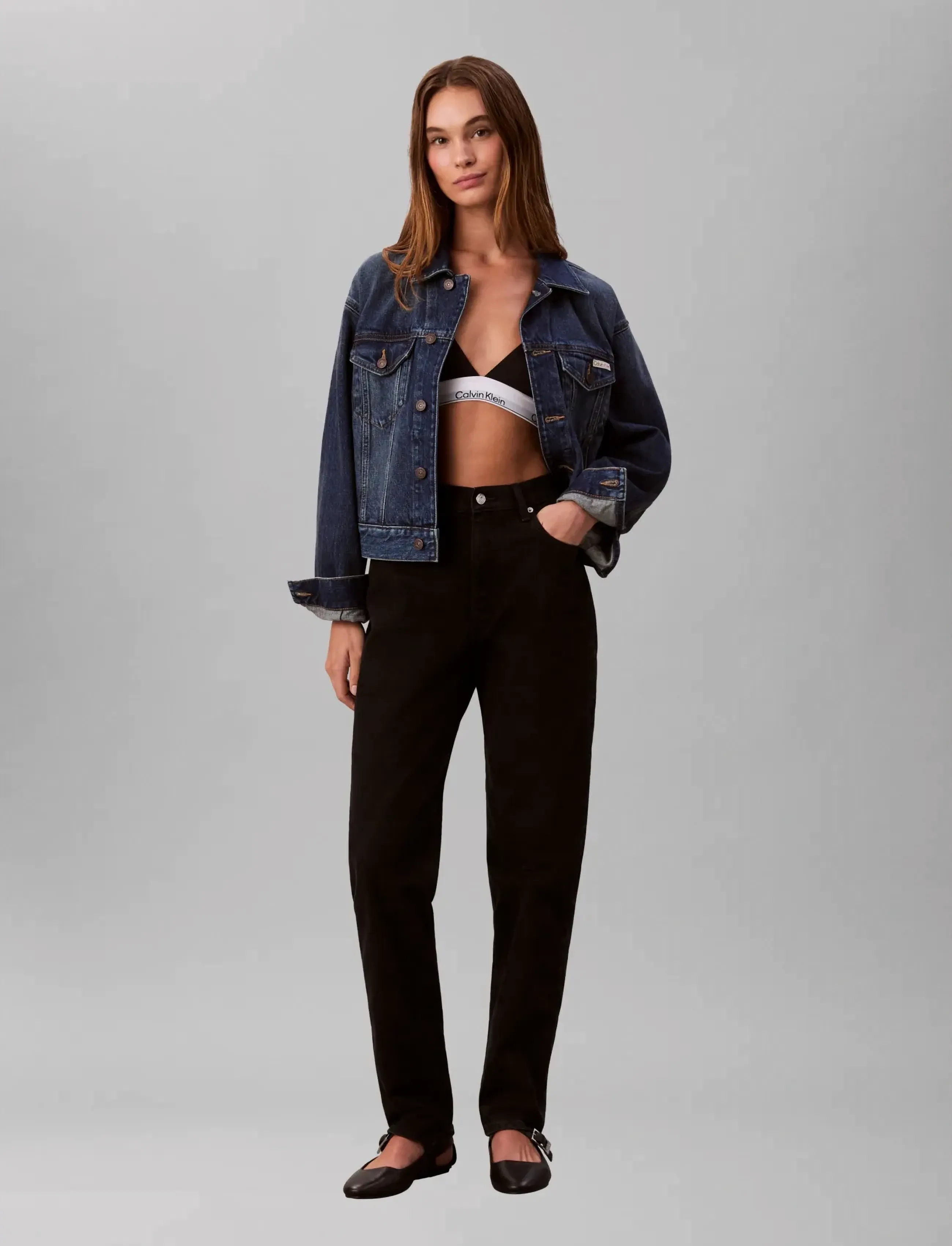 Calvin Klein Jeans New Mom Jean Soft Black, 26 x 30, Jeans, Schwarz - Frauen