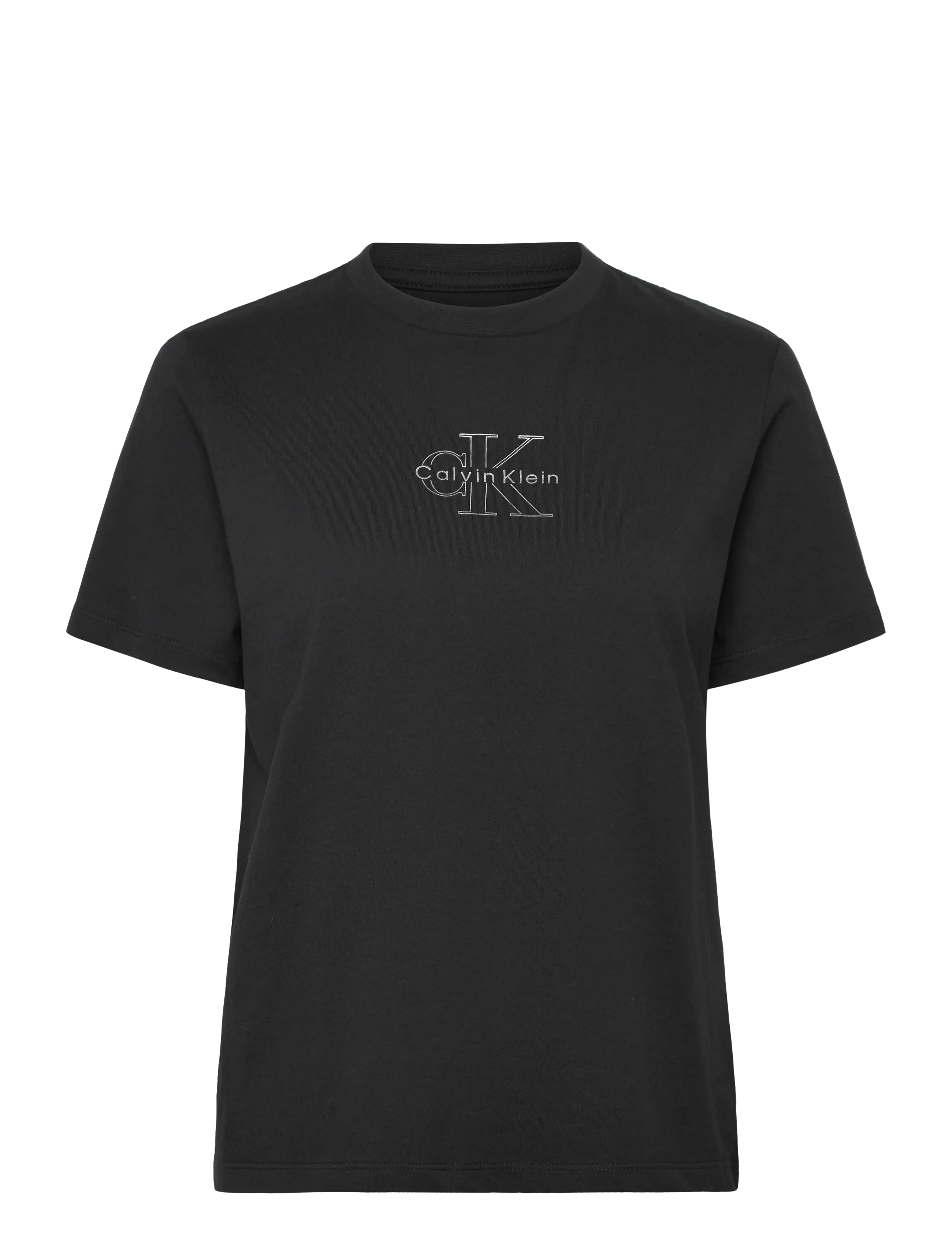 CALVIN KLEIN JEANS Ss Klassisch Foil Monologo Tee Schwarz - XL - Damen