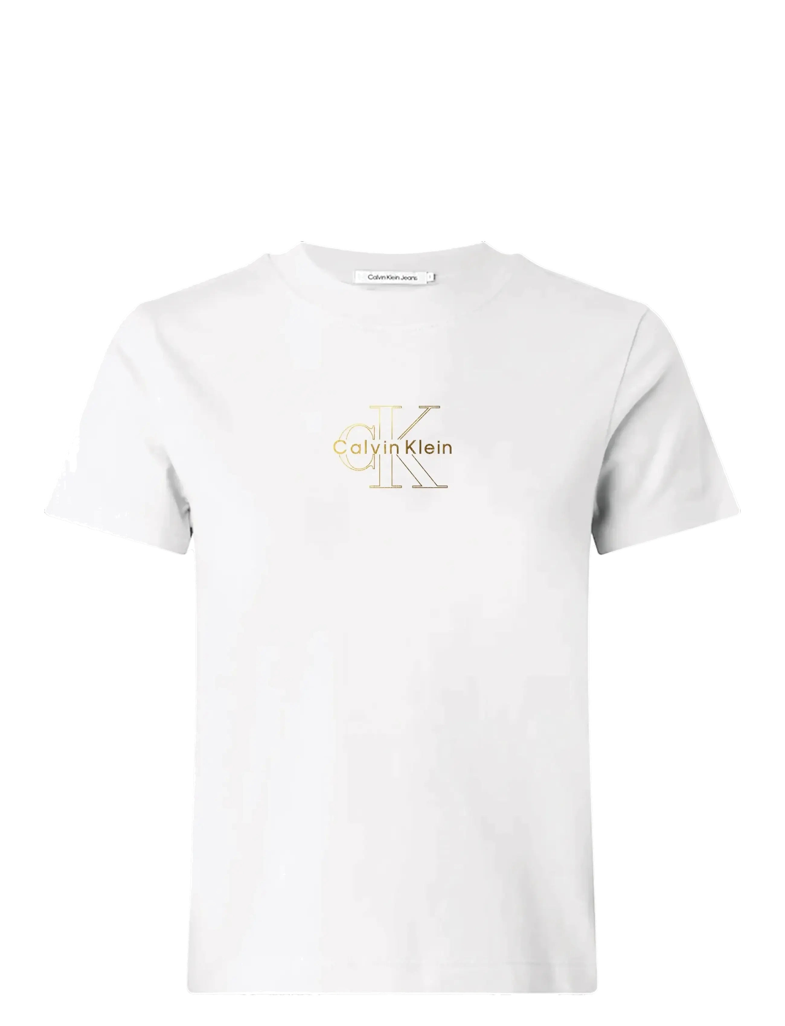 CALVIN KLEIN JEANS Ss Klassisch Foil Monologo Tee Weiß - XXS - Damen