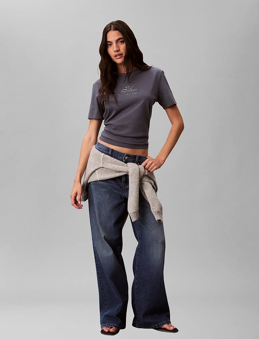 Calvin Klein Jeans - SS CLASSIC FOIL MONOLOGO TEE - t-shirts - turbulence - 0