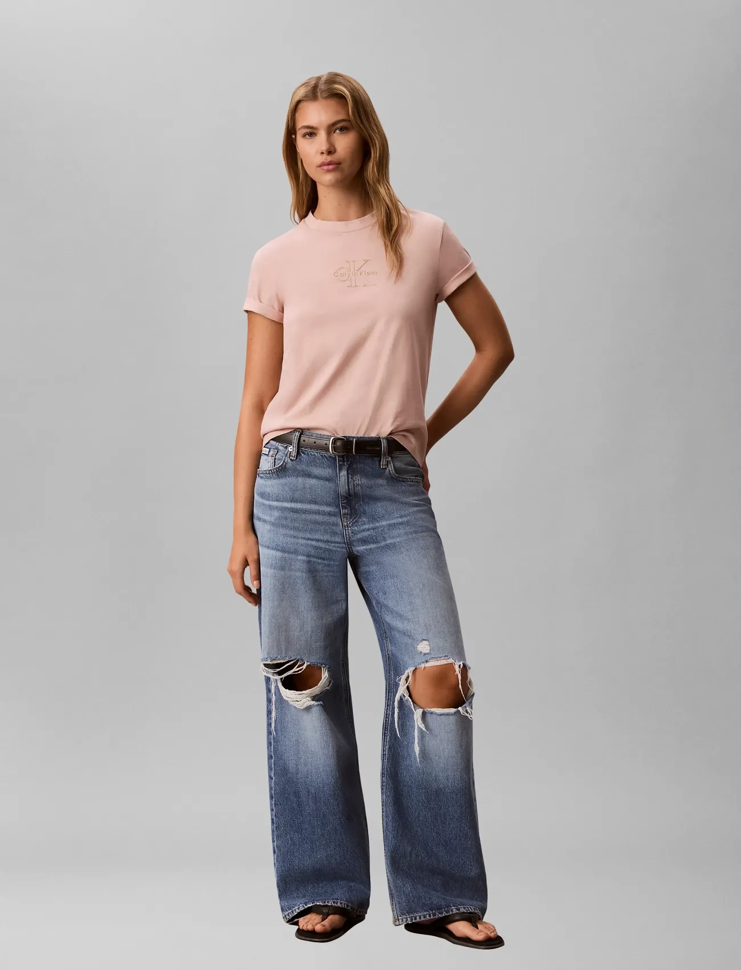 Calvin Klein Jeans SS CLASSIC FOIL MONOLOGO TEE - T-shirts - TUSCAN WIND / pink/rose