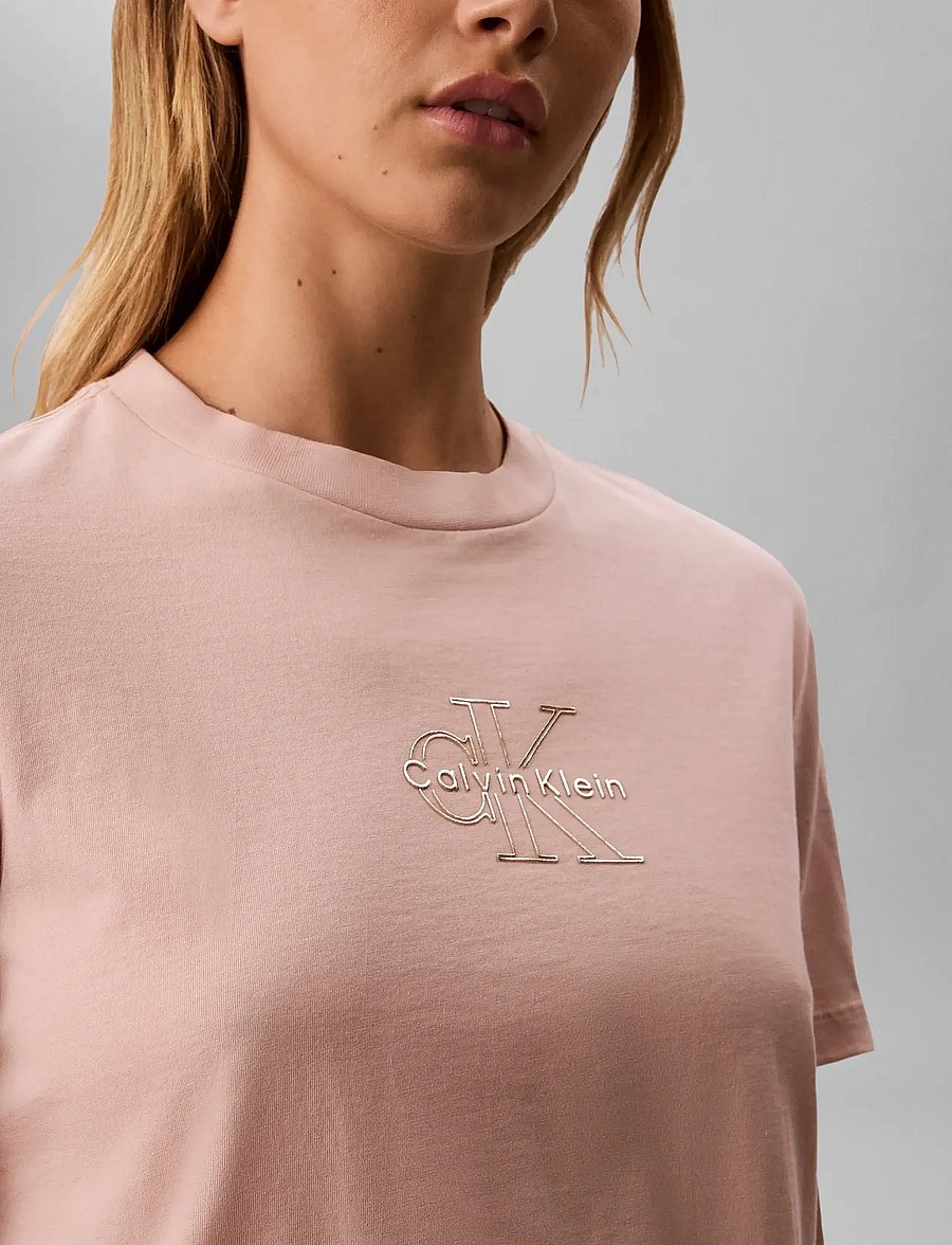 Calvin Klein Jeans - SS CLASSIC FOIL MONOLOGO TEE - t-shirts - tuscan wind - 4