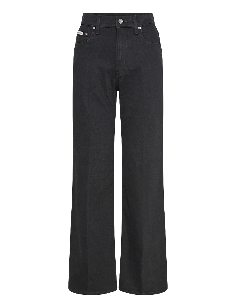 Calvin Klein Jeans - ULTRA HIGH WIDE LEG TRUE BLACK - hosen mit weitem bein - true black - 0
