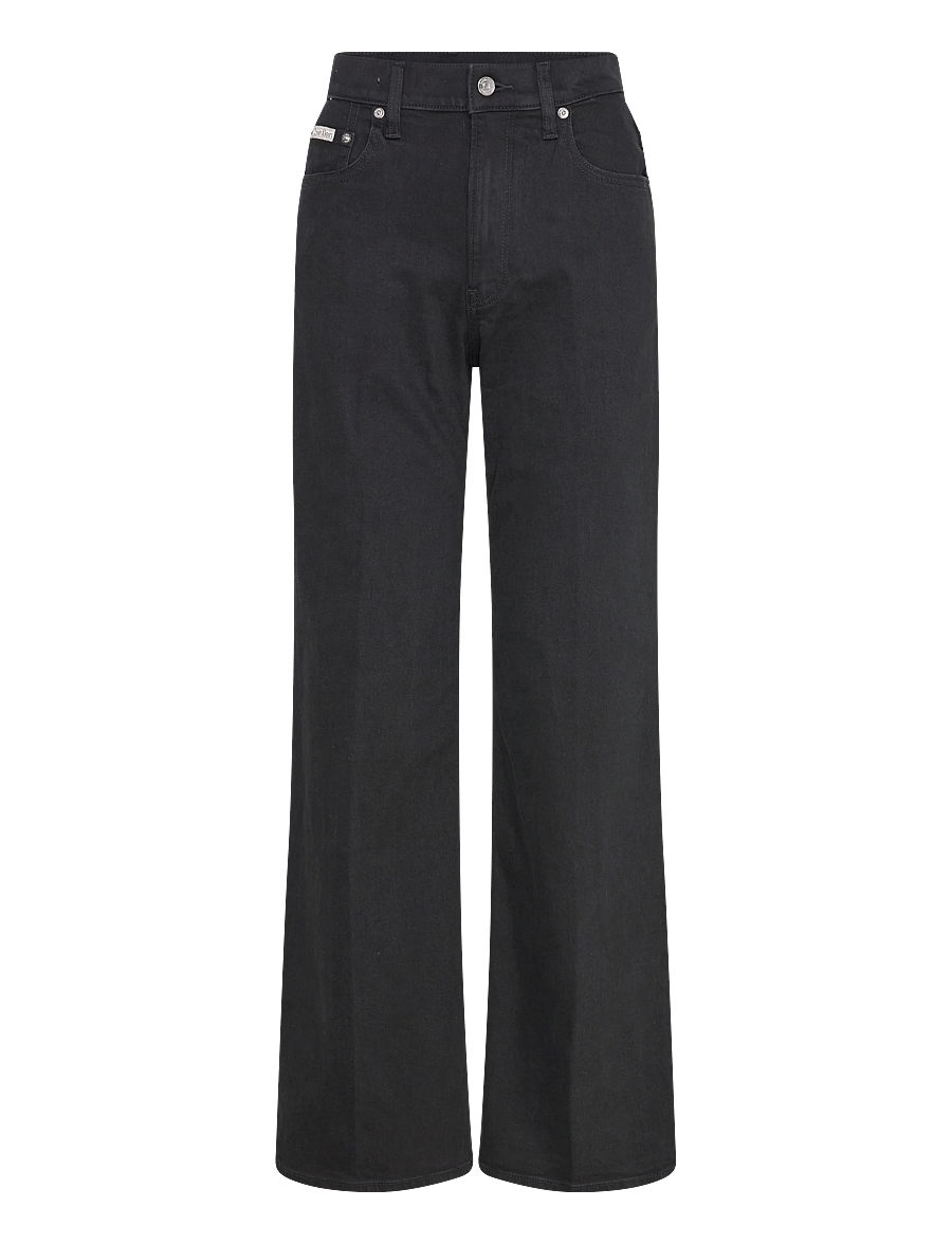 Calvin Klein Jeans - ULTRA HIGH WIDE LEG TRUE BLACK - wide leg jeans - true black - 0
