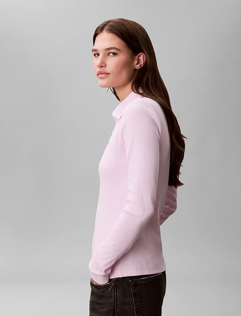 Calvin Klein Jeans - LS WOVEN LABEL 2X2 RIB JOHNNY CO - pikéer - pearly pink - 5