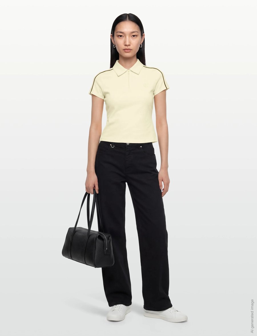Calvin Klein Jeans - SS PUNTO MILANO SHRUNKEN POLO - poloer - waxy yellow - 0