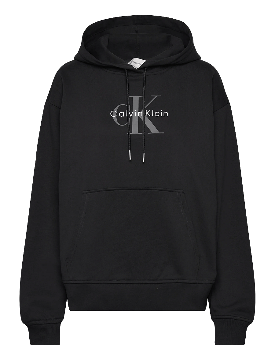 Calvin Klein Jeans - LS MONOLOGO FRENCH TERRY PO HOOD - pulls à capuche - black - 1