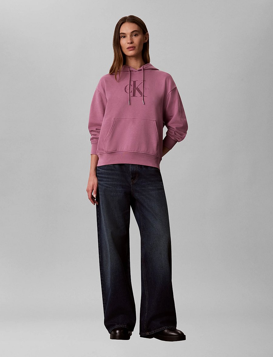 Calvin Klein Jeans - LS MONOLOGO FRENCH TERRY PO HOOD - hettupeysur - dusky orchid - 0