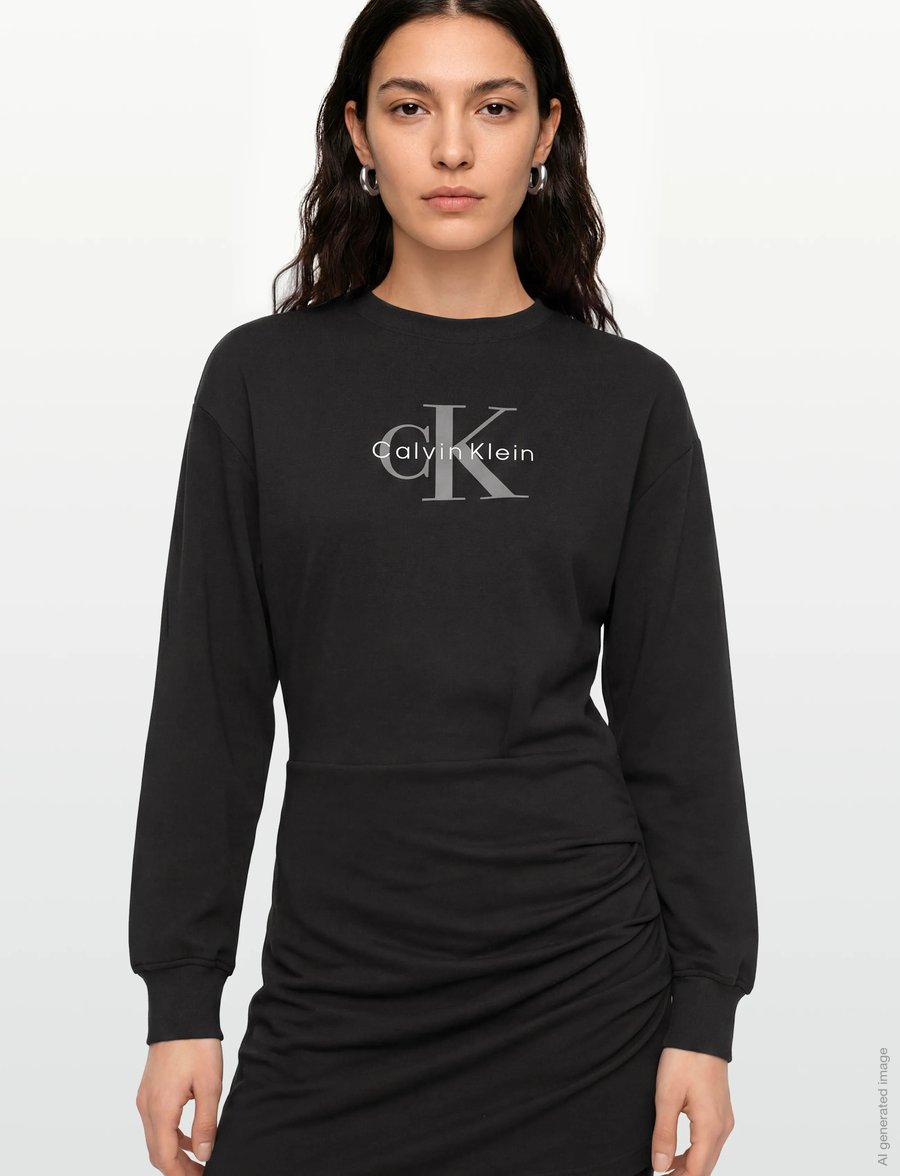 Calvin Klein Jeans - LS MONOLOGO TERRY CREW FASHION D - t-shirtkjoler - black - 3