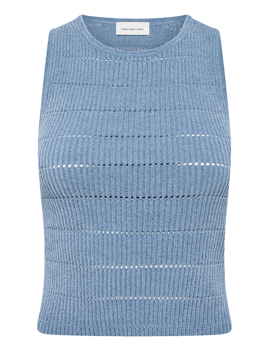 Calvin Klein Jeans - MATTE CHENILLE SL TOP - dusty sailor blue - 0