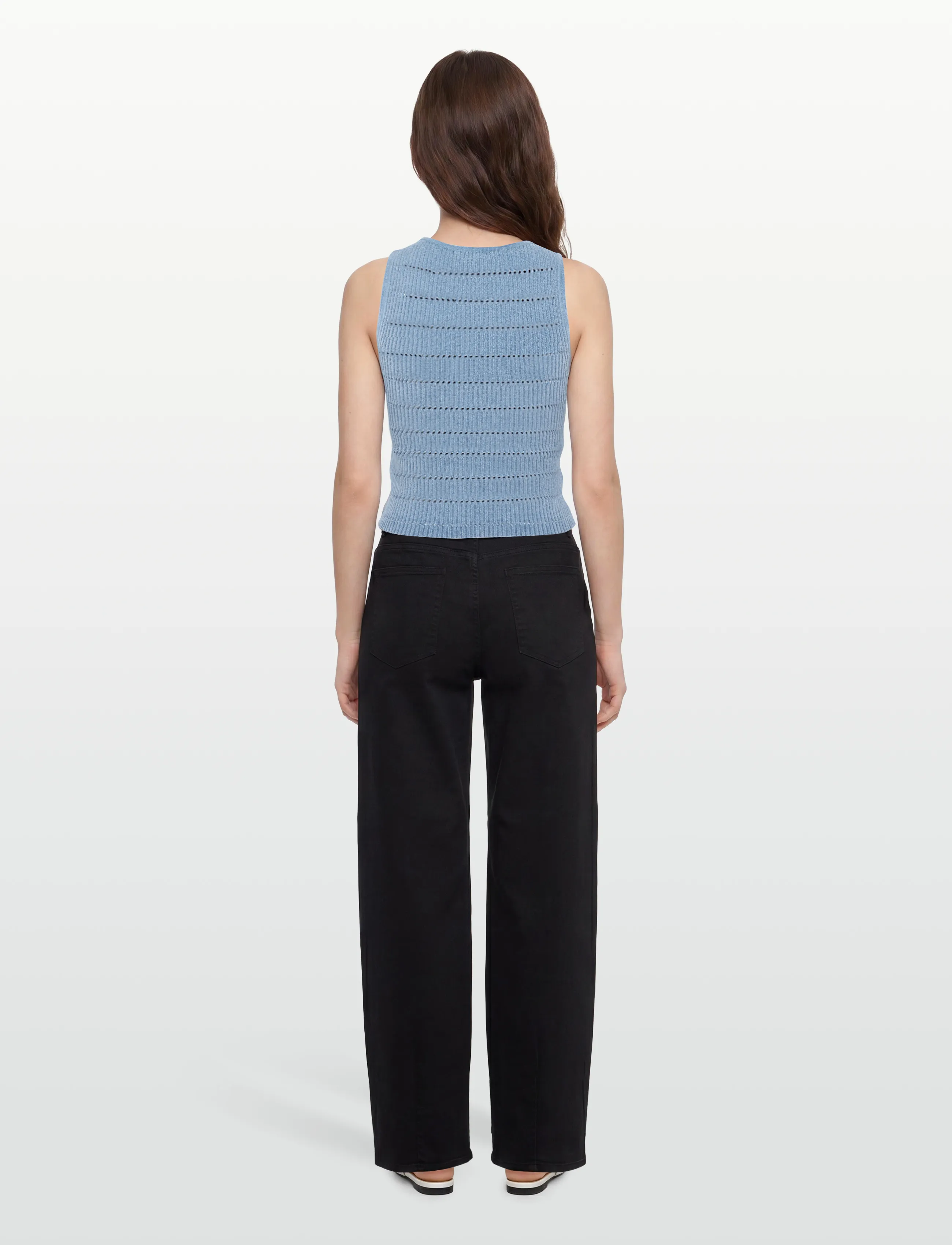 Calvin Klein Jeans - MATTE CHENILLE SL TOP - sleeveless tops - dusty sailor blue - 4