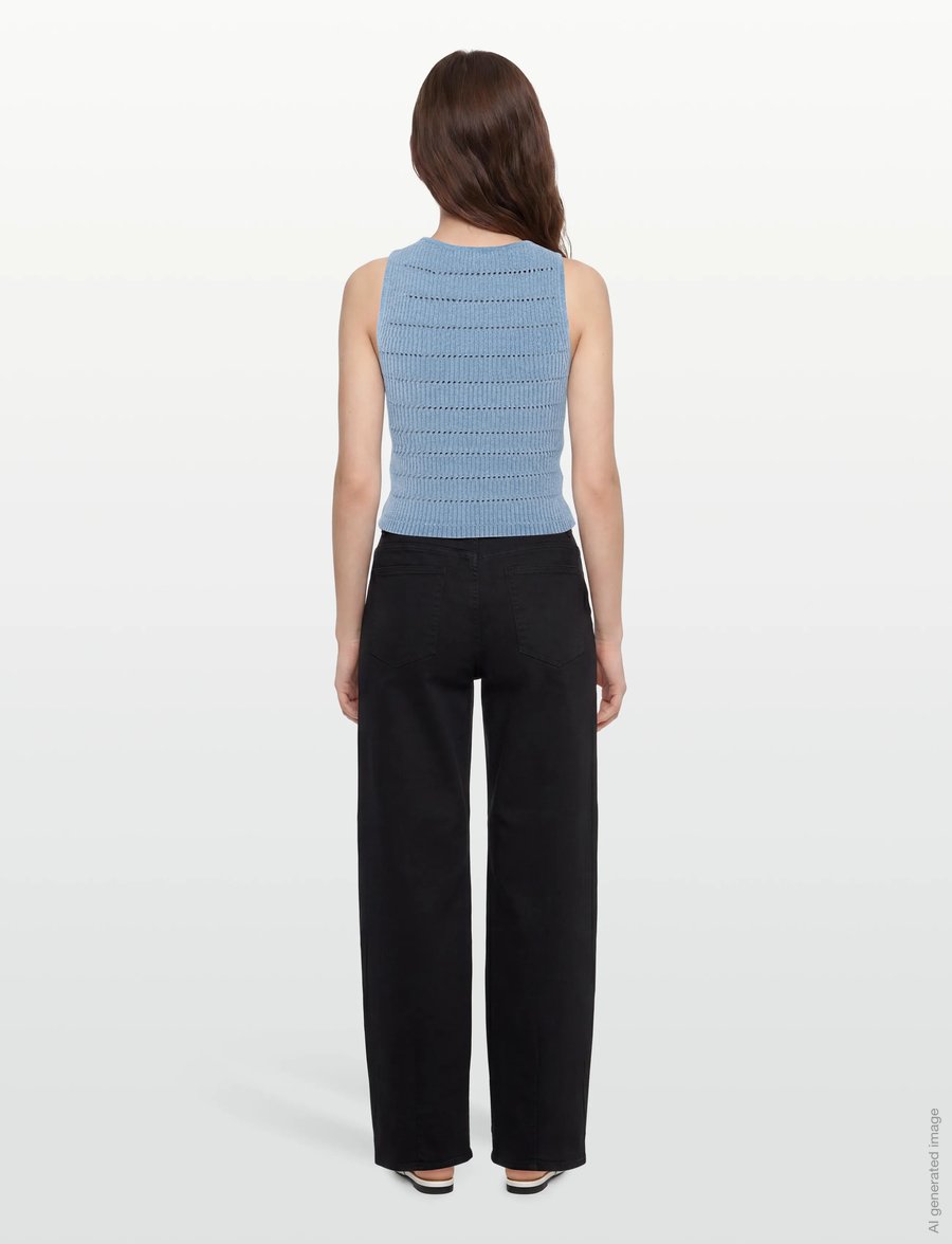Calvin Klein Jeans - MATTE CHENILLE SL TOP - sleeveless tops - dusty sailor blue - 4