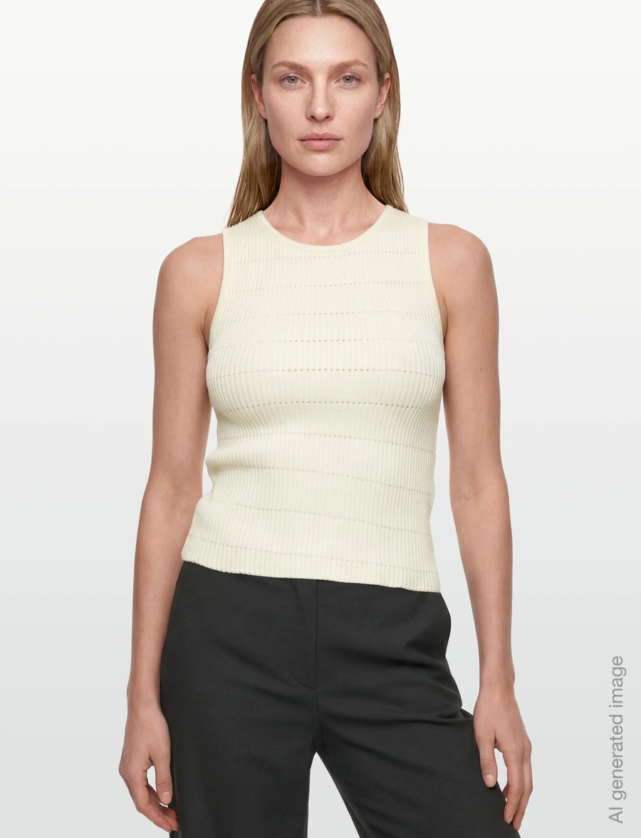 Calvin Klein Jeans - MATTE CHENILLE SL TOP - Ärmellose tops - tofu - 3