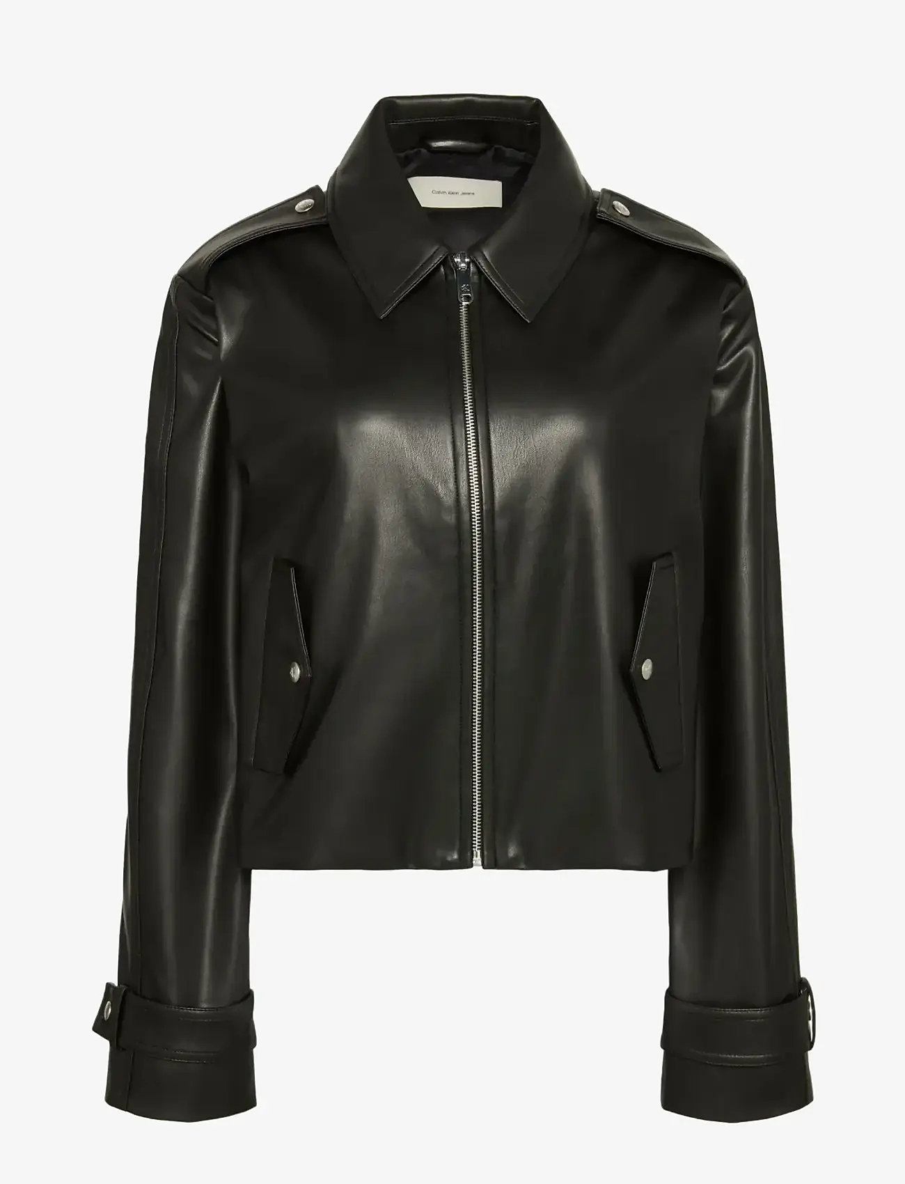 Calvin Klein Jeans - LEATHER MOTO JACKET - forårsjakker - black - 1