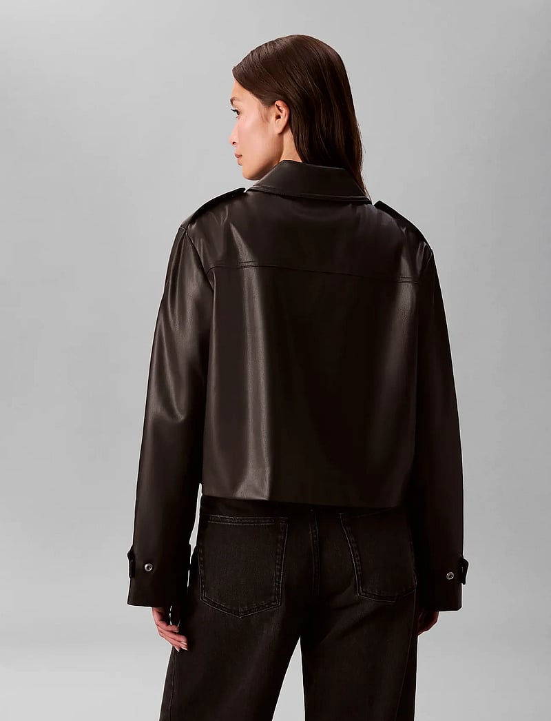Calvin Klein Jeans - LEATHER MOTO JACKET - forårsjakker - black - 5