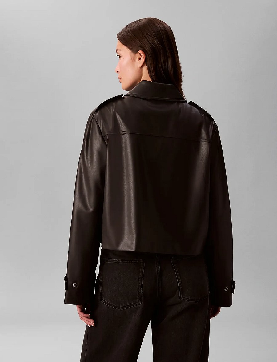 Calvin Klein Jeans - LEATHER MOTO JACKET - odinės striukės - black - 5