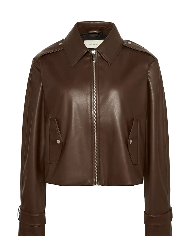 Calvin Klein Jeans - LEATHER MOTO JACKET - nahkatakit - rich brown - 1