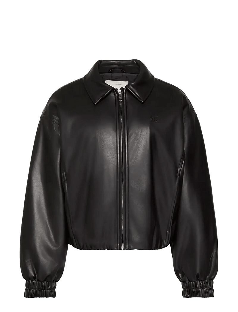 Calvin Klein Jeans - FAUX LEATHER INSULATED BOMBER - frühlingsjacken - black - 1
