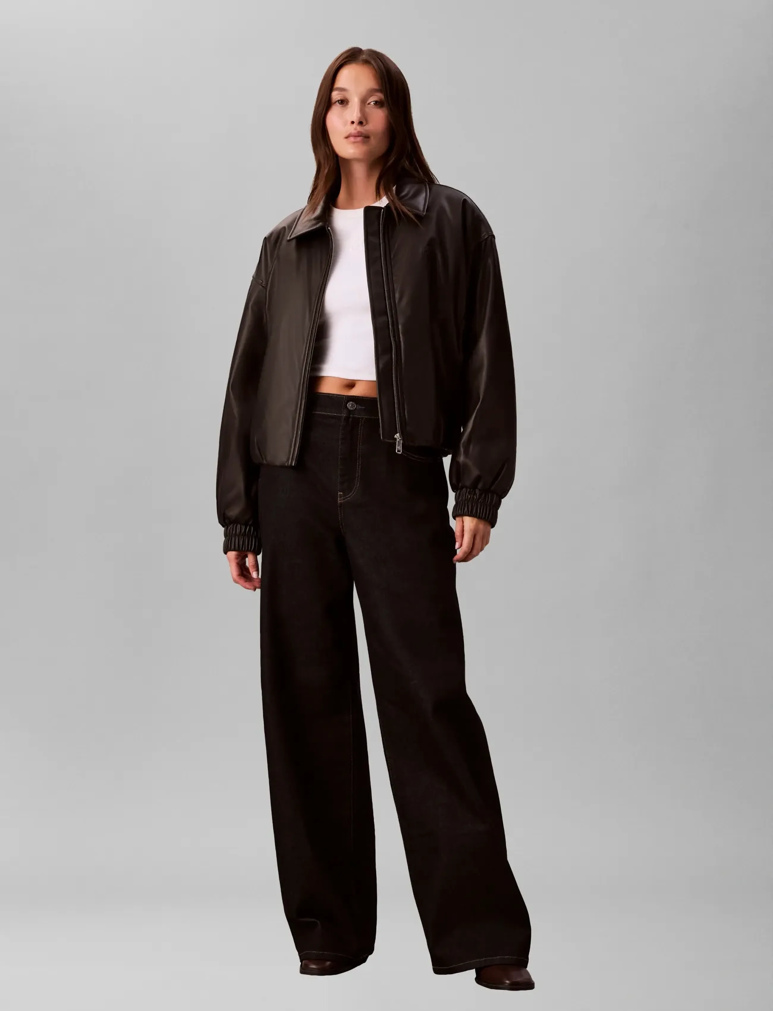Faux Leather Insulated Bomber 3