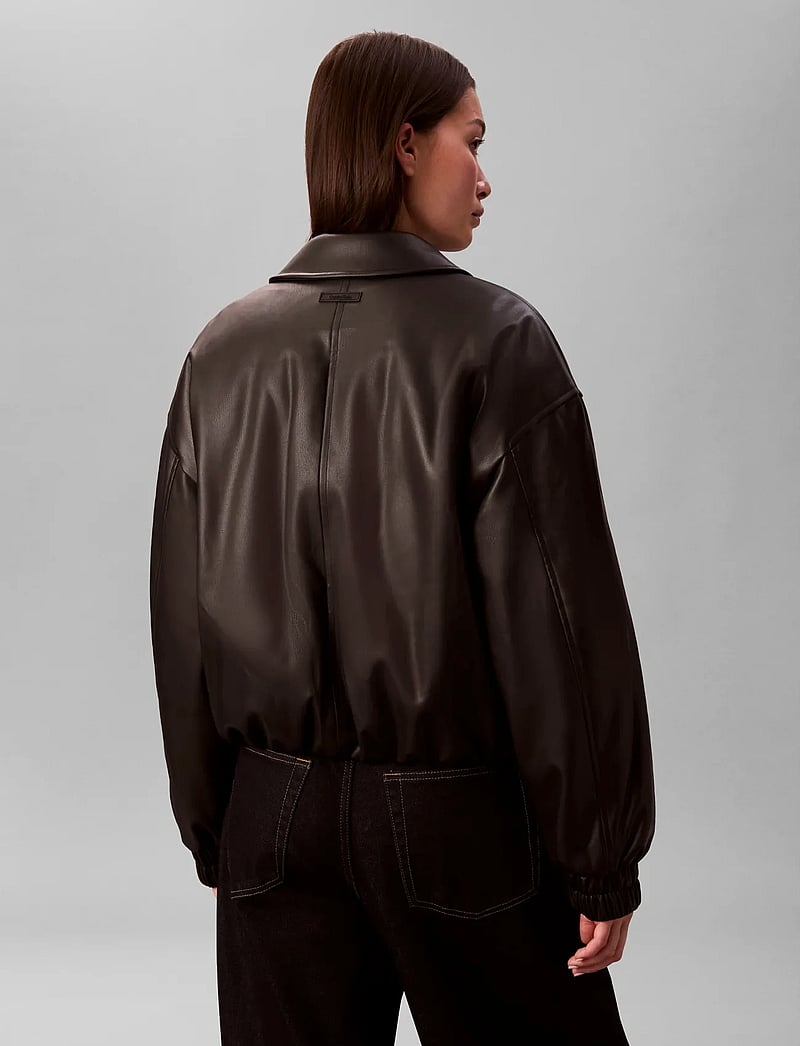 Calvin Klein Jeans - FAUX LEATHER INSULATED BOMBER - skinnjackor - black - 5